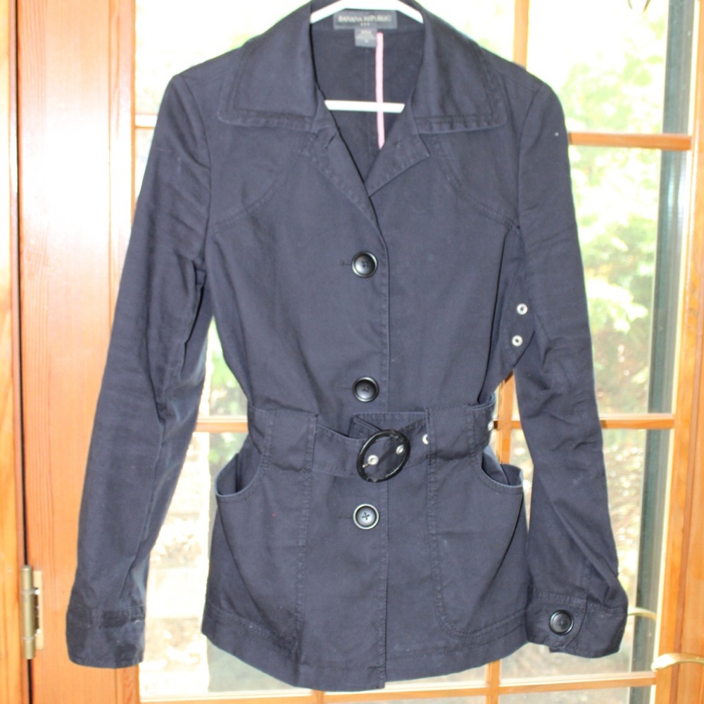 Banana Republic Black Belted Trench M